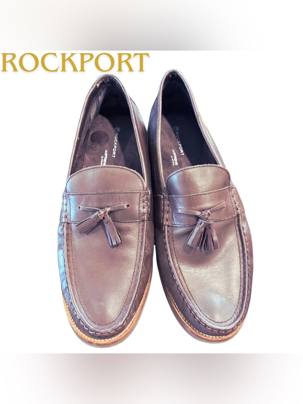 Men’s Rockport Brown Leather Tassel Loafers Size 13 New Without Box Slip On